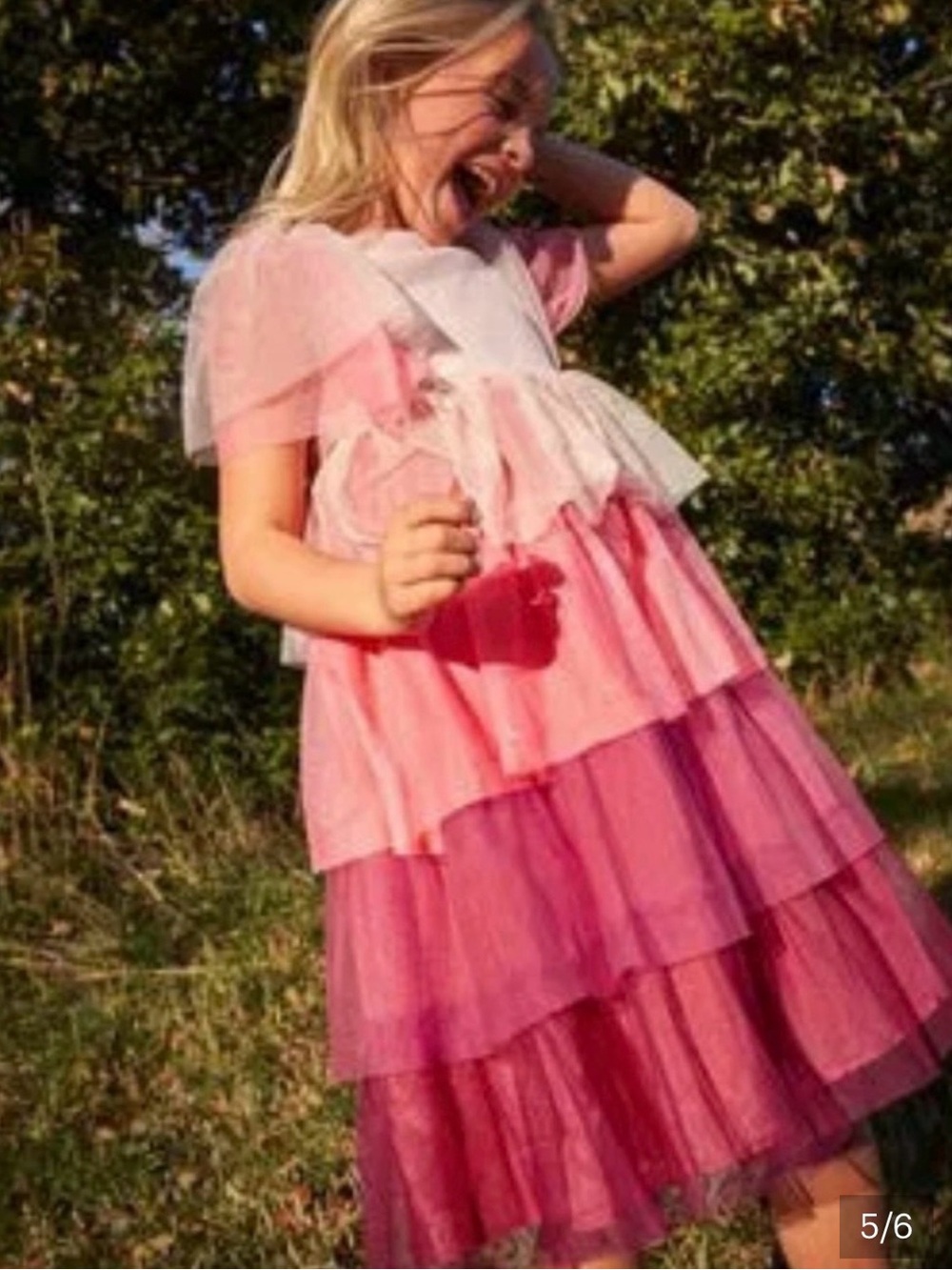 Mini Boden Pink Layered Tulle Dress